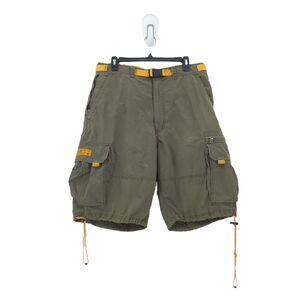 VTG ABERCROMBIE & FITCH Men M Paratroops Shorts Green Cargo Utility Y2K FLAWS